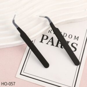 Nehrđajući čelični pincet sa špicastim vrhom za trepavice, nokte, uklanjanje dlačica, antistatične crne pincete za veštačke trepavice