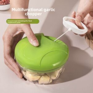 Ručna čelična presa za beli luk i seckalica – Multifunkcionalni procesor hrane, mlin za meso, seckalica, aparat za bebinu hranu sa jednostavnim mehanizmom, kompaktna ručna upotreba za povrće, beli luk, meso, lako čišćenje (bez)