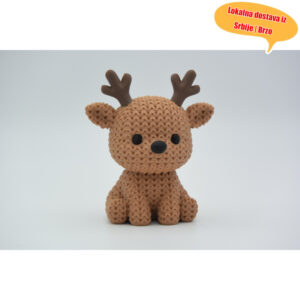 [2D Flat] Šarmantna statua sobova za Božić – Razigrana dekoracija za kancelariju | Veseli praznični poklon