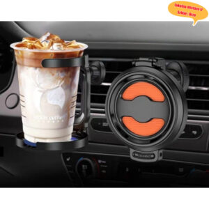 Višenamenski sklopivi držač za čaše i pepeljaru za auto – Podesivi držač za piće za ventilaciju/tablu sa dizajnom koji štedi prostor, pogodan za pametne telefone, cigarete, male predmete – Kompatibilan sa većinom vozila (bez potrebe za instalacijom)