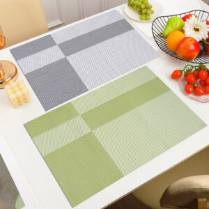 4 ili 6 komada dijagonalnih podmetača za sto od vinila, pravougaoni, perivi, elegantni, za unutrašnju i spoljašnju upotrebu, PVC podmetači za kuhinju i trpezariju