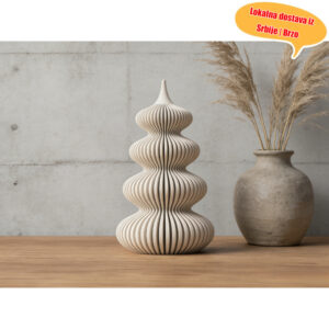 Moderna Minimalistička Figurica u Obliku Tikve – Oblik Voća Tikve sa 3D Teksturom, Plastični Dekor Neutralnih Tonova za Policu, Sto, Stočić – Elegantan Ukras za Dom i Kancelariju, Održavanje (Kompatibilno sa Drugim Stilovima)