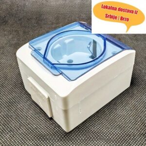 Vodootporna površinska montažna evropska utičnica sa kišootpornim poklopcem – Nemački standardni oli napajanje, na baterije (AA baterije nisu uključene) za spoljnu/unutrašnju upotrebu, izdržljiv dizajn otporan na vremenske uslove za dom, baštu, terasu, balkon, osvetljenje vrta, elegantan metalik finiš, čvrsta konstrukcija