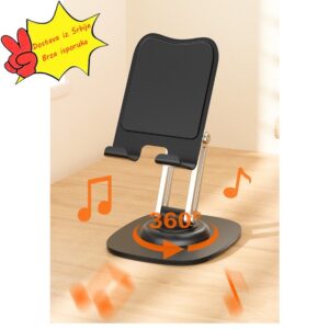 Podesivo Univerzalno Postolje za Više Uređaja za Telefon i Tablet | Višeugaoni Držač za Kućno Gledanje/Kancelarijski Sto/Prenos Uživo & Online Nastavu, Materijal od Legure Aluminijuma