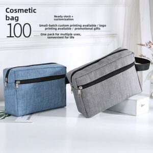 Vodootporna toaletna torbica od dvoslojne oksford tkanine za muškarce, crna, organizator za putovanja i digitalne dodatke