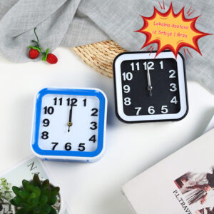 Budilica sa velikim analognim brojčanikom – Slatka noćna lampa za decu i učenike – Glasni zvuk, režim za tiho buđenje, izdržljiv ABS plastični materijal, bela/crna/svetloplava noćna lampa bez svetla