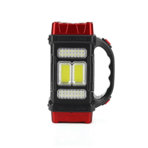 Solarna ručna lampa sa duplim LED diodama | USB punjenje, uključen USB kabl i solarni panel – Izdržljiva lampa za kampovanje, lampa za hitne slučajeve, reflektor duga dometa (USB napajanje) – Kompatibilna za napajanje