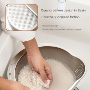 304 Posuda za pranje pirinča od nerđajućeg čelika, pogodna za hranu – Višenamenski cediljka za čišćenje povrća i voća, kuhinjska korpa za odvod za kućnu upotrebu