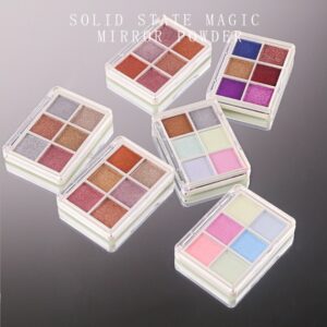 Set lakova za nokte sa šljokicama u 6 boja | Metalik čvrsti pigment u prahu za manikir, trendi Ins stil