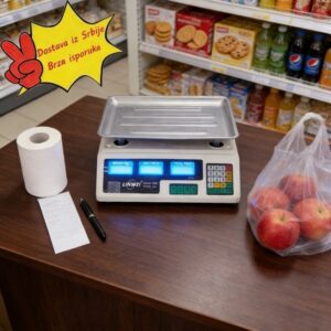 Digitalna vaga za komercijalnu upotrebu | Precizan alat za merenje za prodavnice i kućnu kupovinu na veliko, plastika, napajanje preko utikača, radni napon 110V-240V, bezbedna za kontakt sa hranom