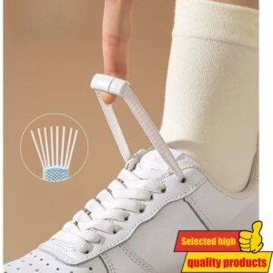 Elastične vezice bez vezivanja za muškarce i žene – Brzo zaključavanje ravne vezice sa elastičnim sistemom, trenutno zaključavanje za patike, sportske cipele, teretanu i svakodnevno nošenje (bez vezivanja)