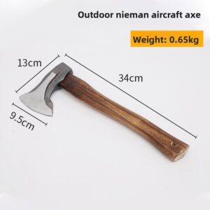 37.34 cm Ručno rađena kamperska sekira za cepanje drva – Idealan alat za sečenje na otvorenom, rezbarenje i preživljavanje u prirodi, dolazi sa kožnom futrolom za muškarce i žene