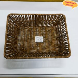 Izdržljiva plastična pletena korpa okrugla i kvadratna – pravougaona baza za voće, grickalice, hleb, peciva – pletena korpa za prikaz u pekarama, supermarketima, kafićima, zabavama, piknicima – korpa za poslastice i peciva