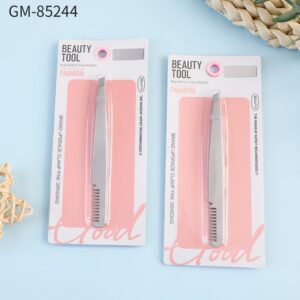 Nehrđajući čelični pincet za obrve sa češljem – alat za precizno uklanjanje i uređivanje dlačica