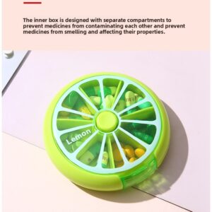 7-odeljaka Rotirajući Organizator za Lekove sa Poklopcem koji se Okreće 360° – Kutija za Skladištenje Lekova Bez BPA, Nedeljni Planer Lekova & Putna Kutija za Lekove sa Obeleženim Odeljcima, Kompaktan Dizajn za Svakodnevnu Upotrebu & U Pokretu (Idealno za Starije Osobe & Zauzete Životne Stpanje