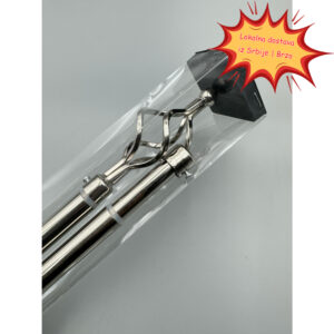 Dupla šipka sa zadebljanim rimskim krajevima, zavojna glava, dvostruka šipka za zavese, Elegantna Šipka,Vintage Dizajn,Dizajn sa uvijenom glavom,Zadebljani Stub,Komercijalni prostori