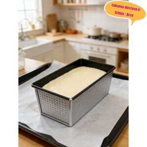 Višedimenzionalna nelepljiva pravougaona tepsija, teksturirana površina za ravnomerno zagrevanje, ojačani materijal od ugljeničnog čelika, pravougaona kalupa za hleb, kalup za kolače, kućni alat za pečenje