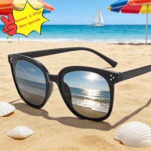 Crne, prevelike, moderne naočare | Praktične naočare za svakodnevno nošenje, smanjenje odsjaja, izlete, zaštitu od sunca, urbani ulični stil, vintage stil, metalni + acetatni okvir, PC sočiva