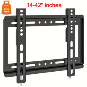 Teška Ultra-Tanka Nosač za TV Zidni Montažni Nosač Kompatibilan za TV od 14-43 Inča, Puni Monitor/Pogled za TV od 14 Inča, VESA 200x200mm, Gvožđe, Maksimalno Opterećenje 24,95 KG, Laka Instalacija za Dnevnu Sobu, Spavaću Sobu, Kancelariju – Ušteda Prostora