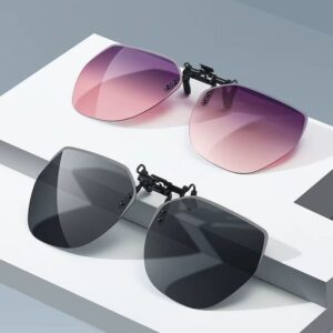 Polarizovane modne naočare sa klipom za vožnju i korišćenje u automobilu, sa dioptrijskim staklima, UV zaštita, bez okvira, za odsjaj, uniseks za muškarce i žene, pogodne za otvoreni prostor, vozače, vizir