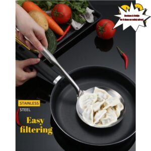 -Kanta za supu od nerđajućeg čelika | Kašika sa rupicama za serviranje supa u domaćinstvu i uvlačenje knedli, otporna na opekotine, laka za čišćenje, idealna za hot pot, neophodan kuhinjski alat