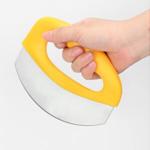 Višenamenski sekač za picu i prstenaste seckalice od nerđajućeg čelika sa ergonomskom ručkom – Izdržljivi nož za precizno sečenje, pite, sira, povrća, pečenje – Trajni kuhinjski alat sa sigurnosnom bravom i dizajnom koji se lako čisti – Idealan za kućnu i profesionalnu upotrebu