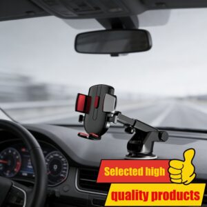 Držač za telefon za auto | Tip sa vakuumskom čašom, duga šipka, teleskopski, univerzalni, rotirajući, plastični materijal