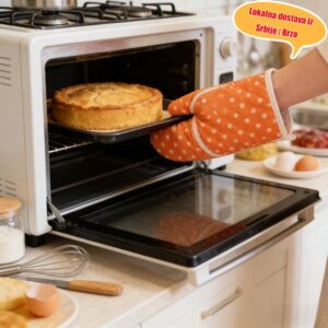 Predstavljamo novi proizvod! Rukavice otporne na toplotu za pečenje i roštiljanje, dostupne u atraktivnim bojama, lagane, svestrane i savršene za različite kuhinjske namene – neophodne za kućno pečenje i kuvanje!