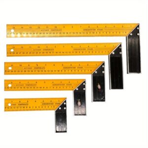Žuti Bojeni Ugaoni Merač | Aluminijumska Osnova, Čelična Traka, Pravougaoni Merač za Sečenje Drveta