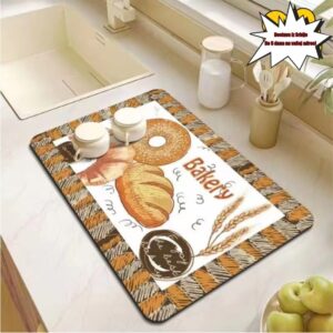 1 komad Rustikalna kuhinjska podloga za sušenje, upijajuća, brzo sušenje, neklizajuća, za radnu površinu, posuda za kapljanje, zaštita od toplote i ogrebotina