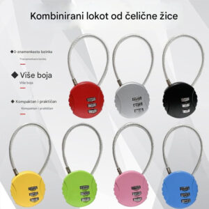 Teška kablovska brava sa loptastim sistemom za zaključavanje – Polirana višebojna brava pogodna za kofer, prtljag i putnu opremu