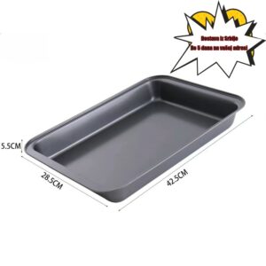 Svestrana posuda za pečenje napravljena od ugljeničnog čelika, sa zadebljanim i proširenim dizajnom u različitim pravougaonim veličinama, pogodna za kućnu upotrebu.
