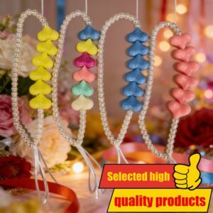 Za pametni telefon futrola u obliku srca sa biserima i perlicama, sa privezkom i kaišem – futrola za mobilni telefon bez upotrebe ruku, stilski dodatak za torbu, pogodan za poklone za Dan zaljubljenih, svakodnevnu upotrebu