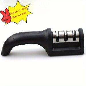 Ručni oštrač noževa i cevi za teške uslove rada – 3-stepeni oštrač sa dijamantskim brusnim točkom, nije potrebna struja – kompaktan i prenosiv za kuhinju, lov, radionicu – oštrenje noževa, cevi, s – idealan za kuću, kampovanje – izdržljiva konstrukcija