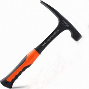 Teški čekić za kamen i ciglu | Kovani čelični alat za zidanje sa ručkom koja apsorbuje udarce za rudarstvo, građevitvo, geološka istraživanja, zidara