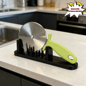 Pizza točak sekač polukružni ljuljajući nož od nehrđajućeg čelika sa novim zaštitnim poklopcem, zakrivljen, višefunkcionalan