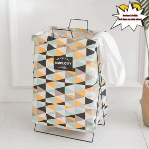 Velika korpa za veš | Ručna sklopiva platnena korpa za odlaganje prljave odeće, pogodna za upotrebu u kupatilu, boho stil, korpe za veš