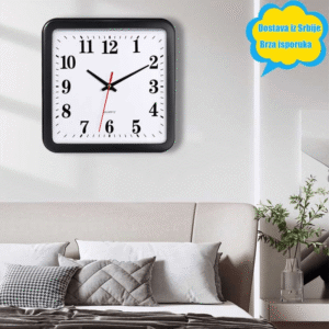 Moderni tihi zidni sat – kvadratni i okrugli izgled, pogodan za spavaću sobu, minimalistički, plastični sat sa tihim mehanizmom, ručice za dekoraciju, savremen za male prostore