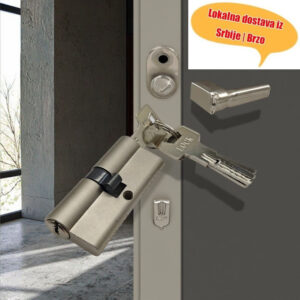 Hardverske komponente za jezgro brave drvene dvostruke vrata, sa završnom obradom farbanjem sprejom i slotom za ključ računara