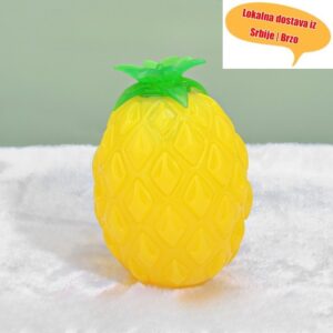 Svetleća igračka ananas dizajnirana za pse da oslobodi dosadu, pomaže pri nicanju zuba i služi kao izdržljiva interaktivna igračka za trening