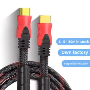 4 Verzija HDTV Kabl Crveni Crni Mrežasti 1.5m 15m Velike Brzine za PC TV Monitor, HDTV Kabl Muški na Ženski, Postavljanje Kućne Zabave, PC Povezivanje, Izdržljiv Dizajn Kabla, Profesionalni Kabel, Čvrsta Konstrukcija, Pouzdana Povezanost