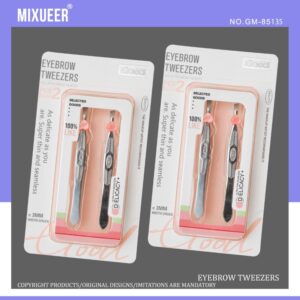 Profesionalne pincete za obrve od nehrđajućeg čelika, kosi i ravan vrh, alat za uklanjanje dlačica, višenamenski alat za njegu za žene i muškarce