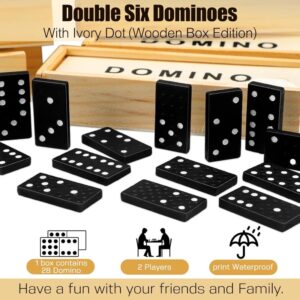 Mini Drvene Domine Klasična Društvena Igra Putna Kutija Igračka za Tinejdžere i Odrasle u Drvenoj Kutiji