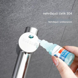 304 Šipka za tuš od nerđajućeg čelika, zidna klizna šipka za kupatilo sa podesivim držačem glave tuša i deljenim nosačem za tuš