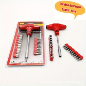 Multifunkcionalni set odvijača u obliku slova T, ručni alat, ne zahteva električnu energiju, izdržljiva metalna konstrukcija, idealan za kućne i DIY projekte, alat za poboljšanje doma|Odvijač u obliku slova T|Izdržljiva konstrukcija, set odvijača