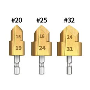 3 komada brza stepenasta burgija obložena titanijumom za proširenje rupa, specijalna burgija za lim, otvarač rupa, šestougaoni prihvat, titanijumsko obložena burgija za popravku vodovodnih cevi, višeslojna stepenasta burgija za proširenje rupa