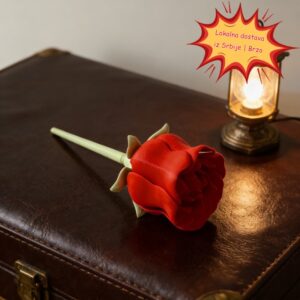 3D štampane simulirane crvene ruže, vo poklon koji nikada ne gine, dostavljaju se lokalno u Srbiji, savršeno za dekoraciju doma