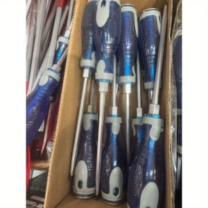 Plavi Dijamant Model Odvijač Obložen PVC Gumenom, Dizajniran za Izvlačenje Šrafova, Sadrži Krstaste, Ravne i Oblikovane Odvijače, Pogodan za Industrijske Popravke