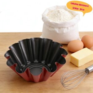 Kalup za tortu u obliku lotosovog cveta, nelepljivi ugljenični pleh za pečenje sa žlebovima, pogodan za svadbene torte, pitu od jabuka i šifon deserte – Kalupi u obliku latica, premaz za lako čišćenje, za praznične zabave i peciva