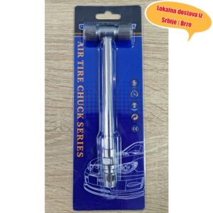 Teška metalna gvozdena mlaznica za pumpanje vazduha – Brzi ventil za punjenje za automobile, motocikle, gume – Ručni adapter za gume sa ventilom za punjenje vazduha (Kompatibilan sa benzinskim stanicama, pneumatskim alatima)